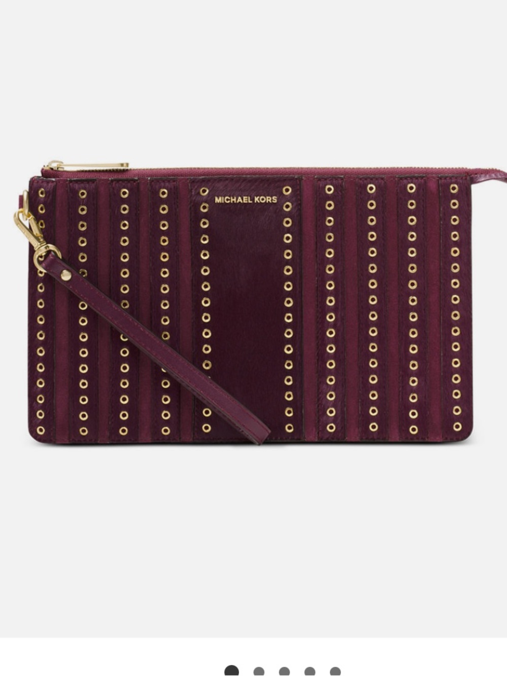 Michael Kors Brooklyn Grommet Wristlet - Burgundy